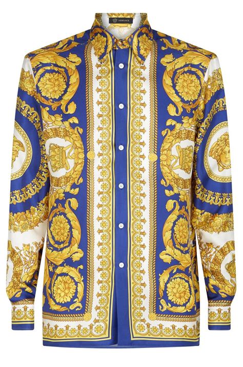 men versace silk shirts poshmark|Versace silk shirt price.